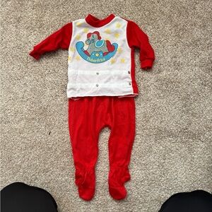 Vintage Fisher-Price Rocking Horse| 80s Footie Pajamas Set | Retro | 9 months